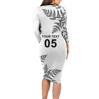 Custom New Zealand Football Family Matching Long Sleeve Bodycon Dress and Hawaiian Shirt Aotearoa Pride - Polynesian Pride