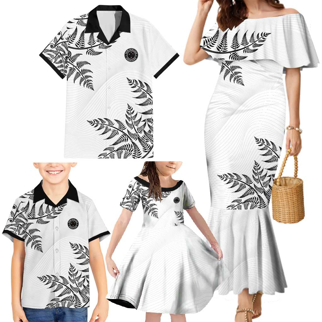 Custom New Zealand Football Family Matching Mermaid Dress and Hawaiian Shirt Aotearoa Pride - Polynesian Pride