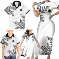 Custom New Zealand Football Family Matching Short Sleeve Bodycon Dress and Hawaiian Shirt Aotearoa Pride - Polynesian Pride