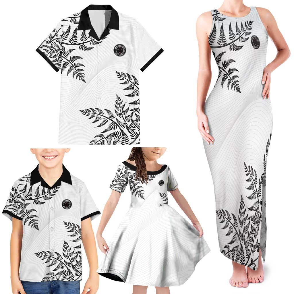 Custom New Zealand Football Family Matching Tank Maxi Dress and Hawaiian Shirt Aotearoa Pride - Polynesian Pride