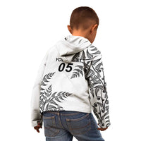 Custom New Zealand Football Kid Hoodie Aotearoa Pride - Polynesian Pride