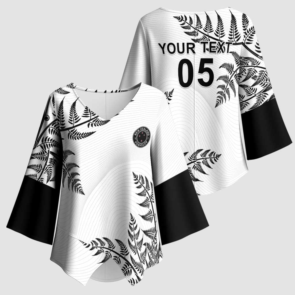 Custom New Zealand Football Kimono Sleeve Blouse Aotearoa Pride - Polynesian Pride