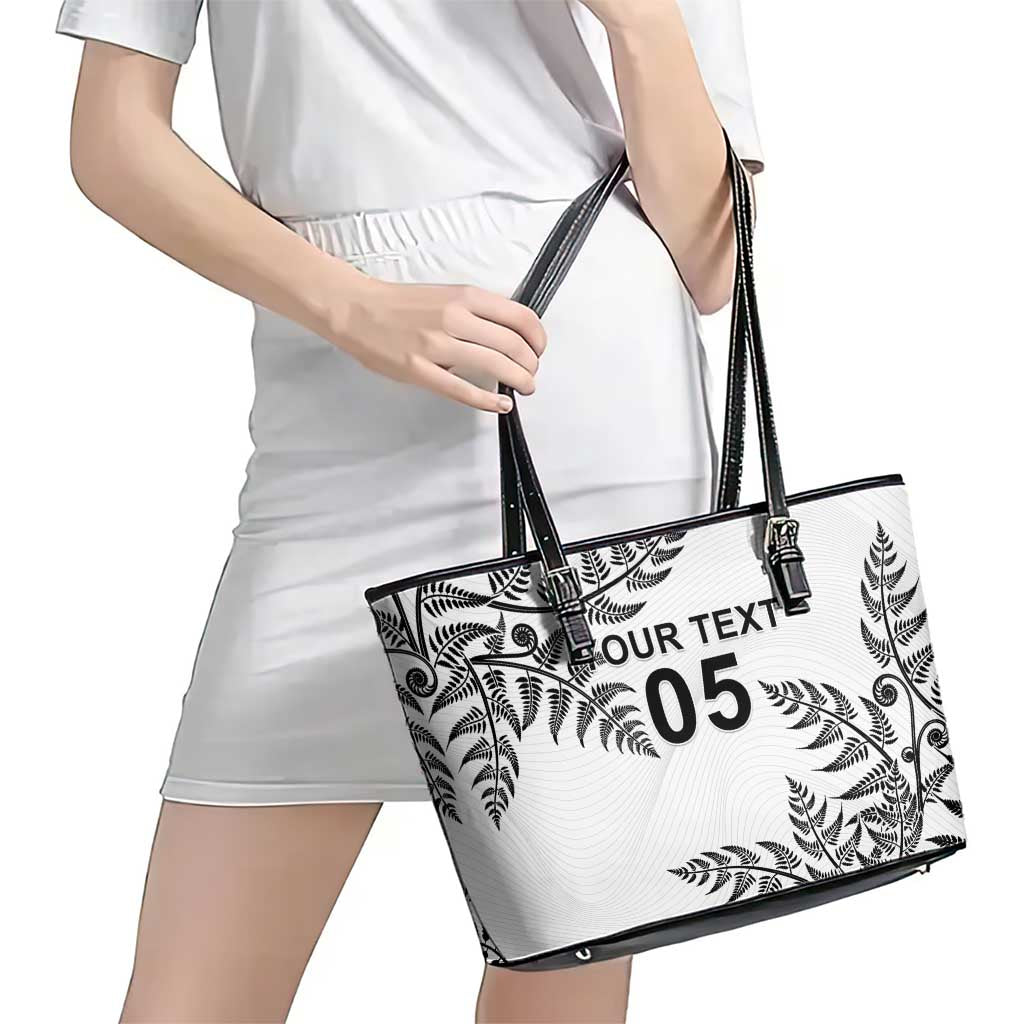 Custom New Zealand Football Leather Tote Bag Aotearoa Pride - Polynesian Pride