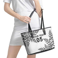 Custom New Zealand Football Leather Tote Bag Aotearoa Pride - Polynesian Pride