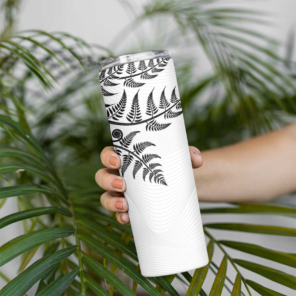 Custom New Zealand Football Skinny Tumbler Aotearoa Pride - Polynesian Pride