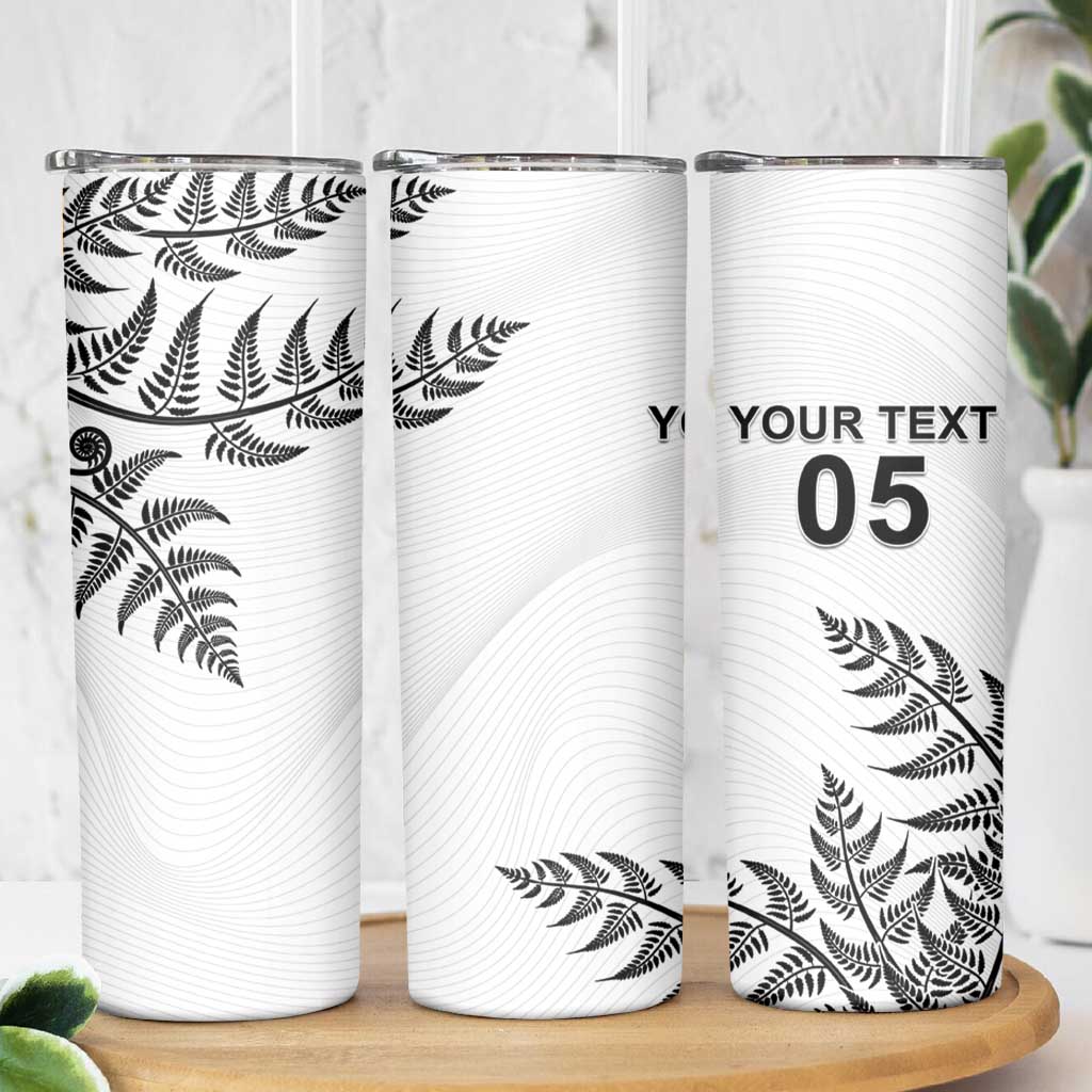 Custom New Zealand Football Skinny Tumbler Aotearoa Pride - Polynesian Pride