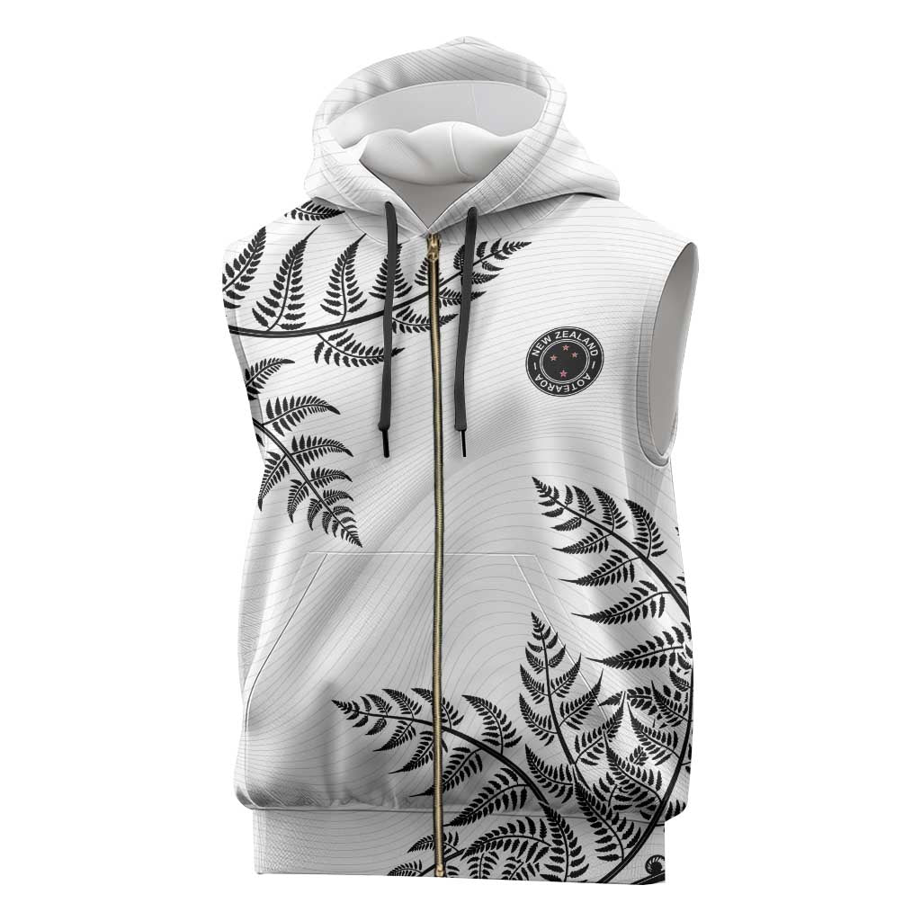 Custom New Zealand Football Sleeveless Zip Hoodie Aotearoa Pride - Polynesian Pride
