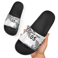 Custom New Zealand Football Slide Sandals Aotearoa Pride - Polynesian Pride