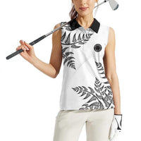 Custom New Zealand Football Women Sleeveless Polo Shirt Aotearoa Pride - Polynesian Pride