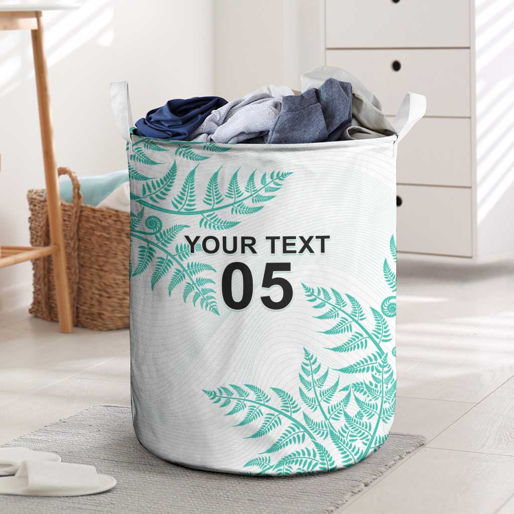 Custom New Zealand Football Laundry Basket Aotearoa Pride Aqua Version - Polynesian Pride