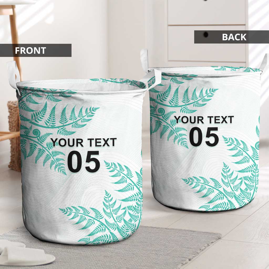 Custom New Zealand Football Laundry Basket Aotearoa Pride Aqua Version - Polynesian Pride