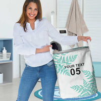 Custom New Zealand Football Laundry Basket Aotearoa Pride Aqua Version - Polynesian Pride