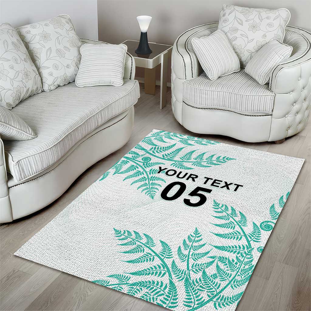 Custom New Zealand Football Area Rug Aotearoa Pride Aqua Version - Polynesian Pride