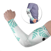 Custom New Zealand Football Arm Sleeves Aotearoa Pride Aqua Version - Polynesian Pride