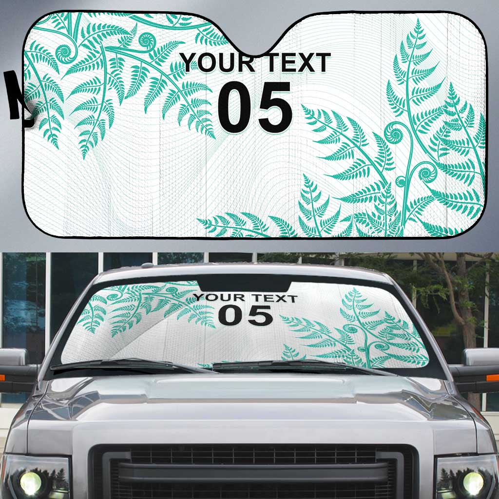 Custom New Zealand Football Auto Sun Shade Aotearoa Pride Aqua Version - Polynesian Pride