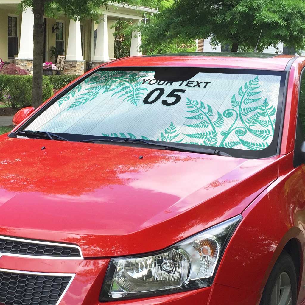 Custom New Zealand Football Auto Sun Shade Aotearoa Pride Aqua Version - Polynesian Pride