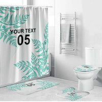 Custom New Zealand Football Bathroom Set Aotearoa Pride Aqua Version - Polynesian Pride