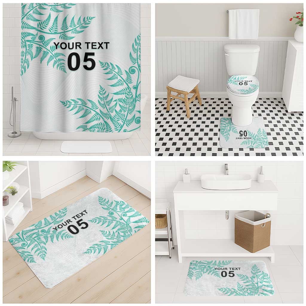 Custom New Zealand Football Bathroom Set Aotearoa Pride Aqua Version - Polynesian Pride