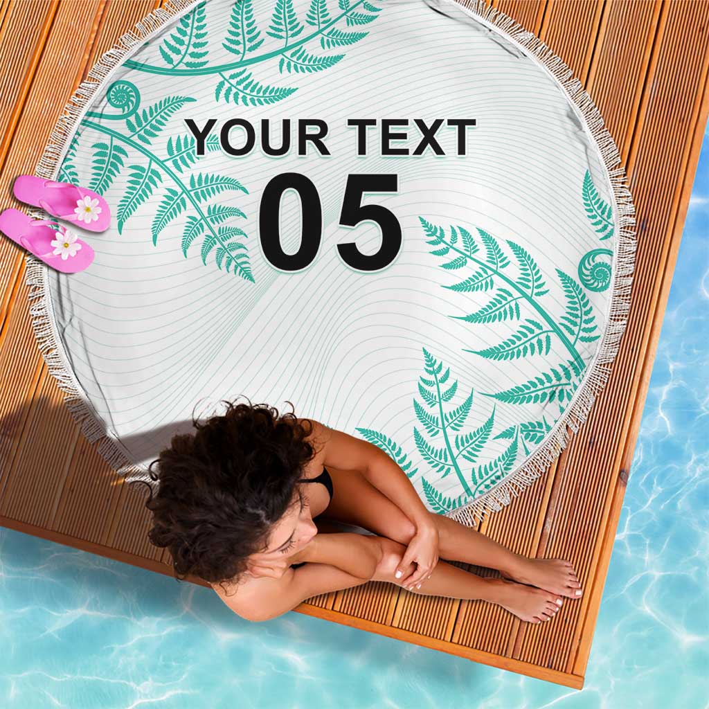 Custom New Zealand Football Beach Blanket Aotearoa Pride Aqua Version - Polynesian Pride