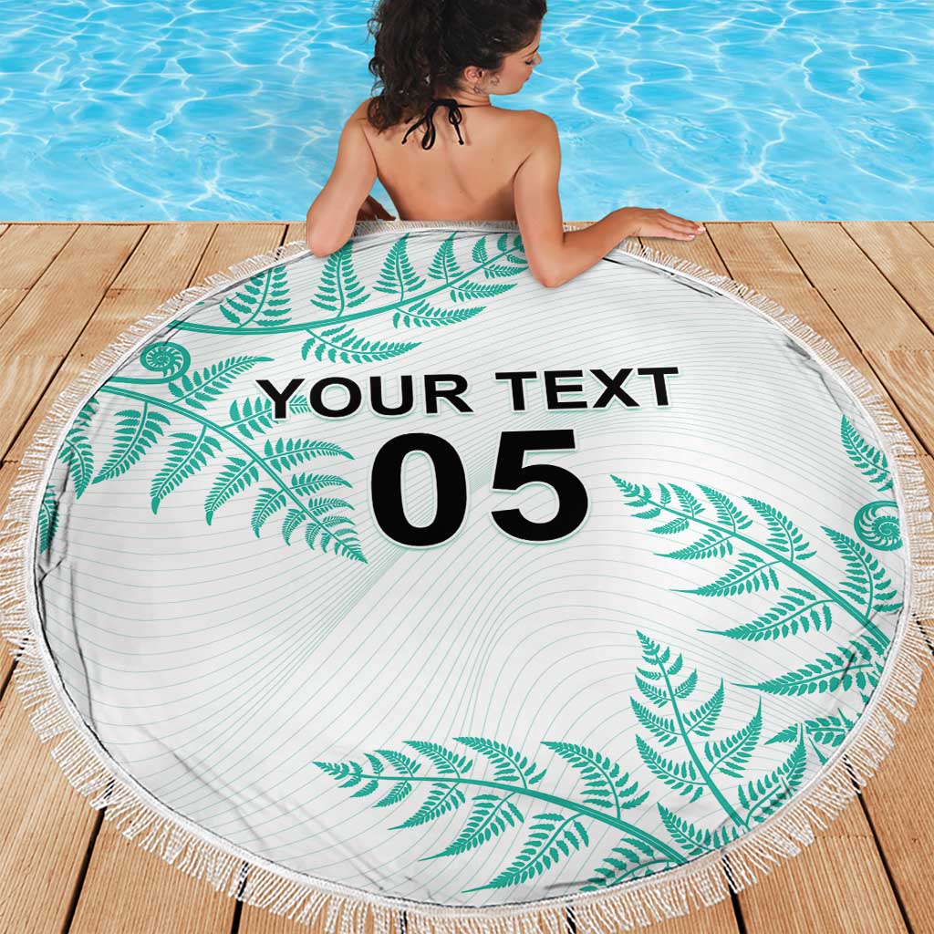 Custom New Zealand Football Beach Blanket Aotearoa Pride Aqua Version - Polynesian Pride