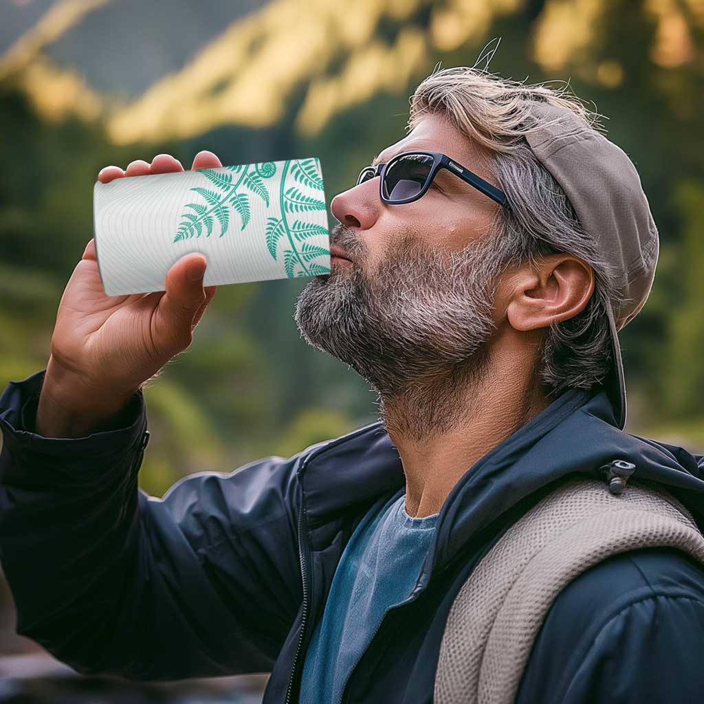 Custom New Zealand Football 4 in 1 Can Cooler Tumbler Aotearoa Pride Aqua Version - Polynesian Pride