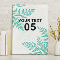 Custom New Zealand Football Canvas Wall Art Aotearoa Pride Aqua Version - Polynesian Pride