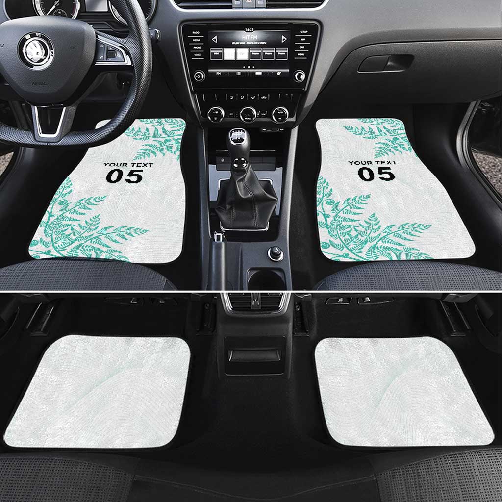 Custom New Zealand Football Car Mats Aotearoa Pride Aqua Version - Polynesian Pride