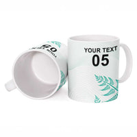 Custom New Zealand Football Ceramic Mug Aotearoa Pride Aqua Version - Polynesian Pride