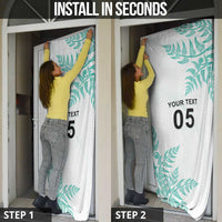 Custom New Zealand Football Door Cover Aotearoa Pride Aqua Version - Polynesian Pride