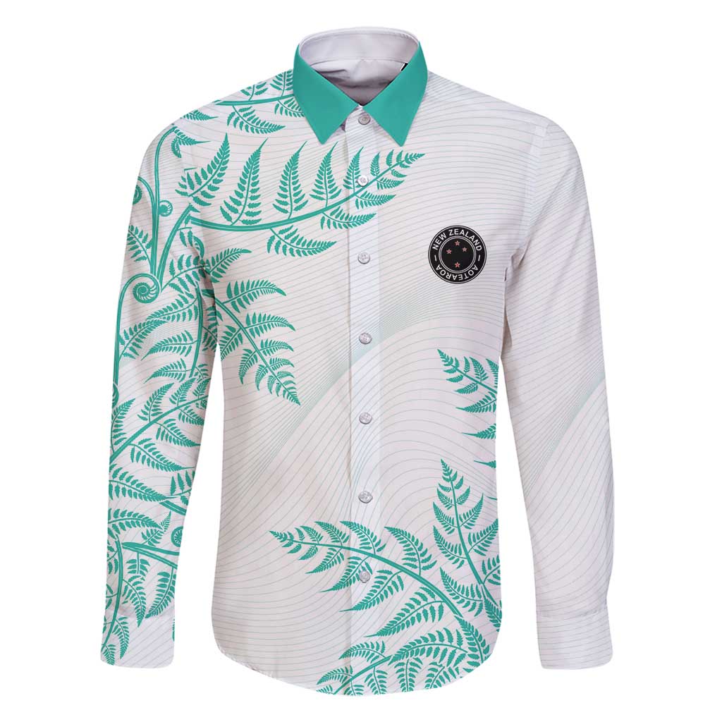 Custom New Zealand Football Family Matching Long Sleeve Bodycon Dress and Hawaiian Shirt Aotearoa Pride Aqua Version - Polynesian Pride