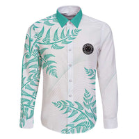 Custom New Zealand Football Family Matching Long Sleeve Bodycon Dress and Hawaiian Shirt Aotearoa Pride Aqua Version - Polynesian Pride