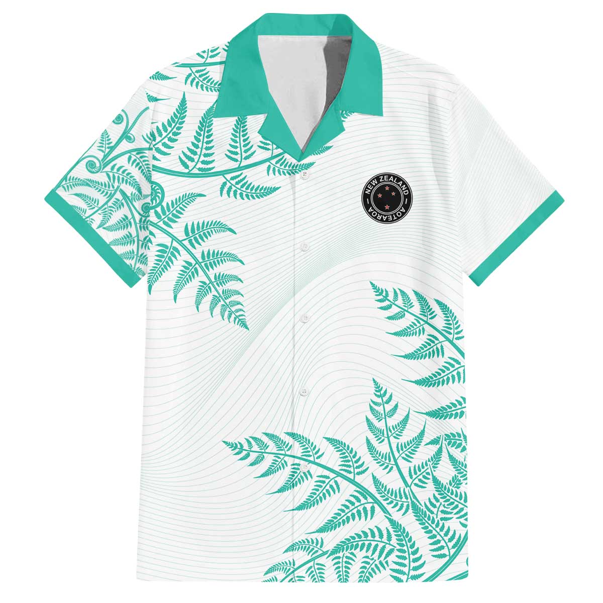 Custom New Zealand Football Family Matching Off The Shoulder Long Sleeve Dress and Hawaiian Shirt Aotearoa Pride Aqua Version - Polynesian Pride