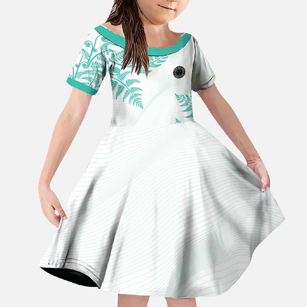 Custom New Zealand Football Family Matching Off Shoulder Maxi Dress and Hawaiian Shirt Aotearoa Pride Aqua Version - Polynesian Pride