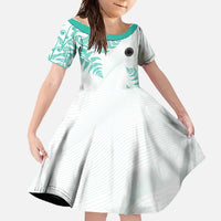 Custom New Zealand Football Family Matching Summer Maxi Dress and Hawaiian Shirt Aotearoa Pride Aqua Version - Polynesian Pride