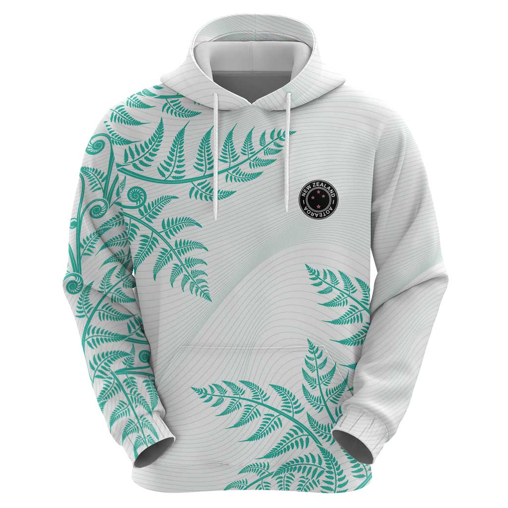 Custom New Zealand Football Hoodie Aotearoa Pride Aqua Version - Polynesian Pride