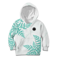 Custom New Zealand Football Kid Hoodie Aotearoa Pride Aqua Version - Polynesian Pride