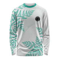 Custom New Zealand Football Long Sleeve Shirt Aotearoa Pride Aqua Version - Polynesian Pride
