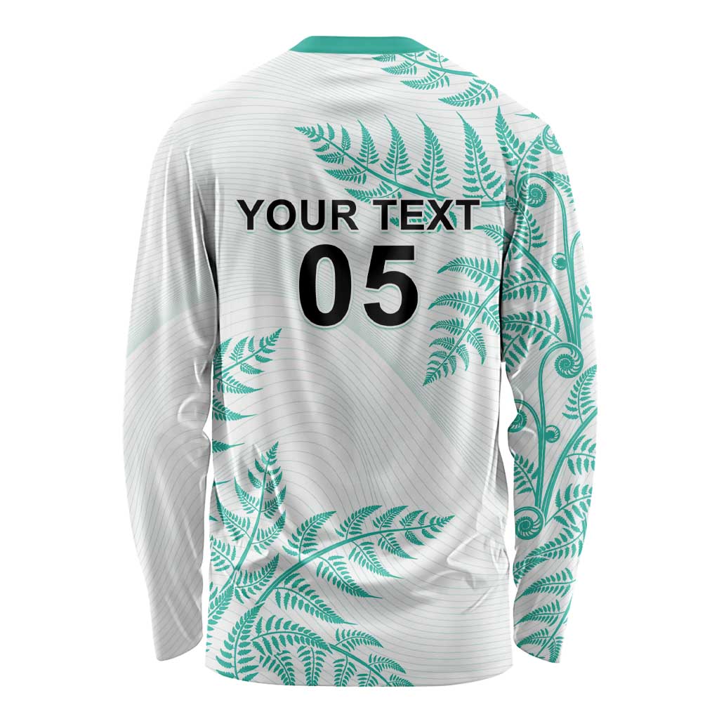 Custom New Zealand Football Long Sleeve Shirt Aotearoa Pride Aqua Version - Polynesian Pride