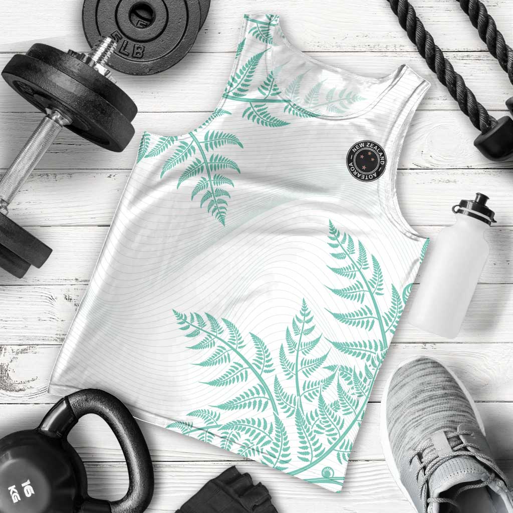 Custom New Zealand Football Men Tank Top Aotearoa Pride Aqua Version - Polynesian Pride