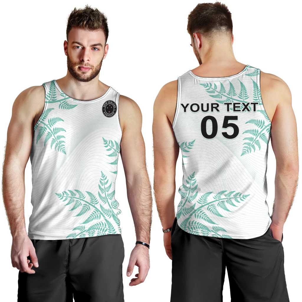 Custom New Zealand Football Men Tank Top Aotearoa Pride Aqua Version - Polynesian Pride