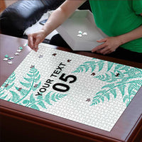 Custom New Zealand Football Puzzle Aotearoa Pride Aqua Version - Polynesian Pride