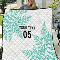 Custom New Zealand Football Quilt Aotearoa Pride Aqua Version - Polynesian Pride