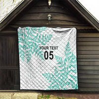 Custom New Zealand Football Quilt Aotearoa Pride Aqua Version - Polynesian Pride