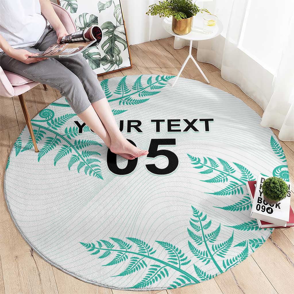 Custom New Zealand Football Round Carpet Aotearoa Pride Aqua Version - Polynesian Pride