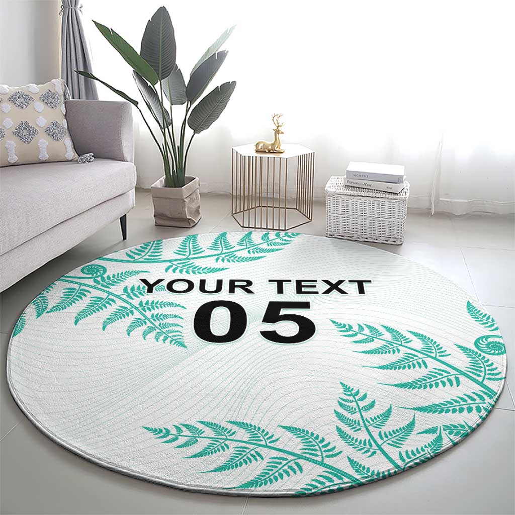 Custom New Zealand Football Round Carpet Aotearoa Pride Aqua Version - Polynesian Pride