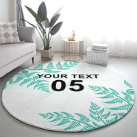 Custom New Zealand Football Round Carpet Aotearoa Pride Aqua Version - Polynesian Pride