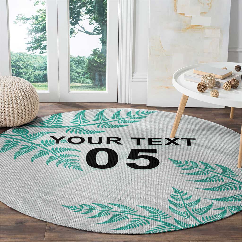 Custom New Zealand Football Round Carpet Aotearoa Pride Aqua Version - Polynesian Pride
