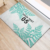 Custom New Zealand Football Rubber Doormat Aotearoa Pride Aqua Version - Polynesian Pride