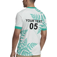 Custom New Zealand Football Rugby Jersey Aotearoa Pride Aqua Version - Polynesian Pride