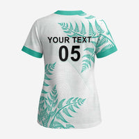 Custom New Zealand Football Scrub Top Aotearoa Pride Aqua Version - Polynesian Pride